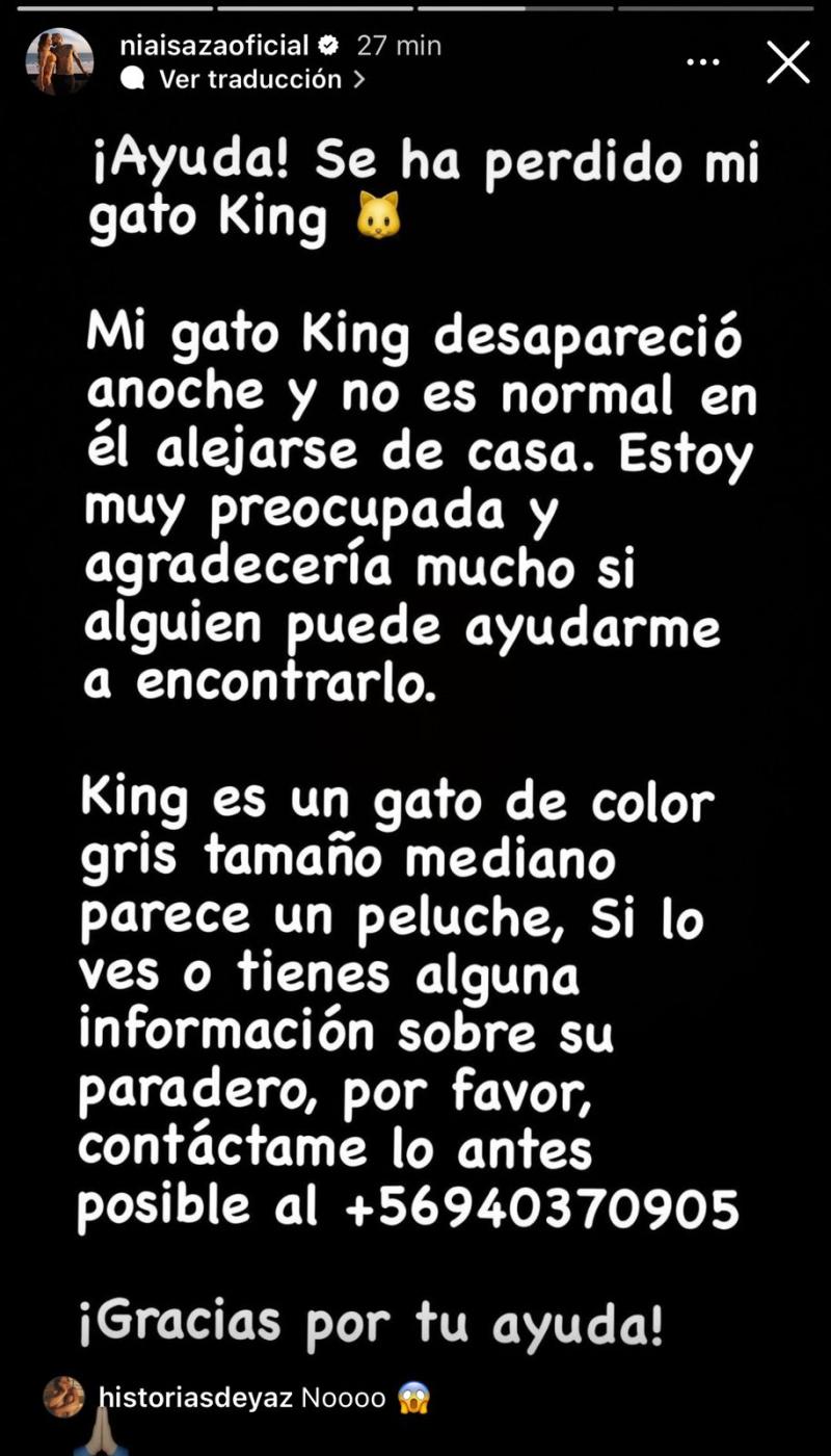Sonia Isaza hizo un llamado en sus redes sociales - Créditos: Instagram