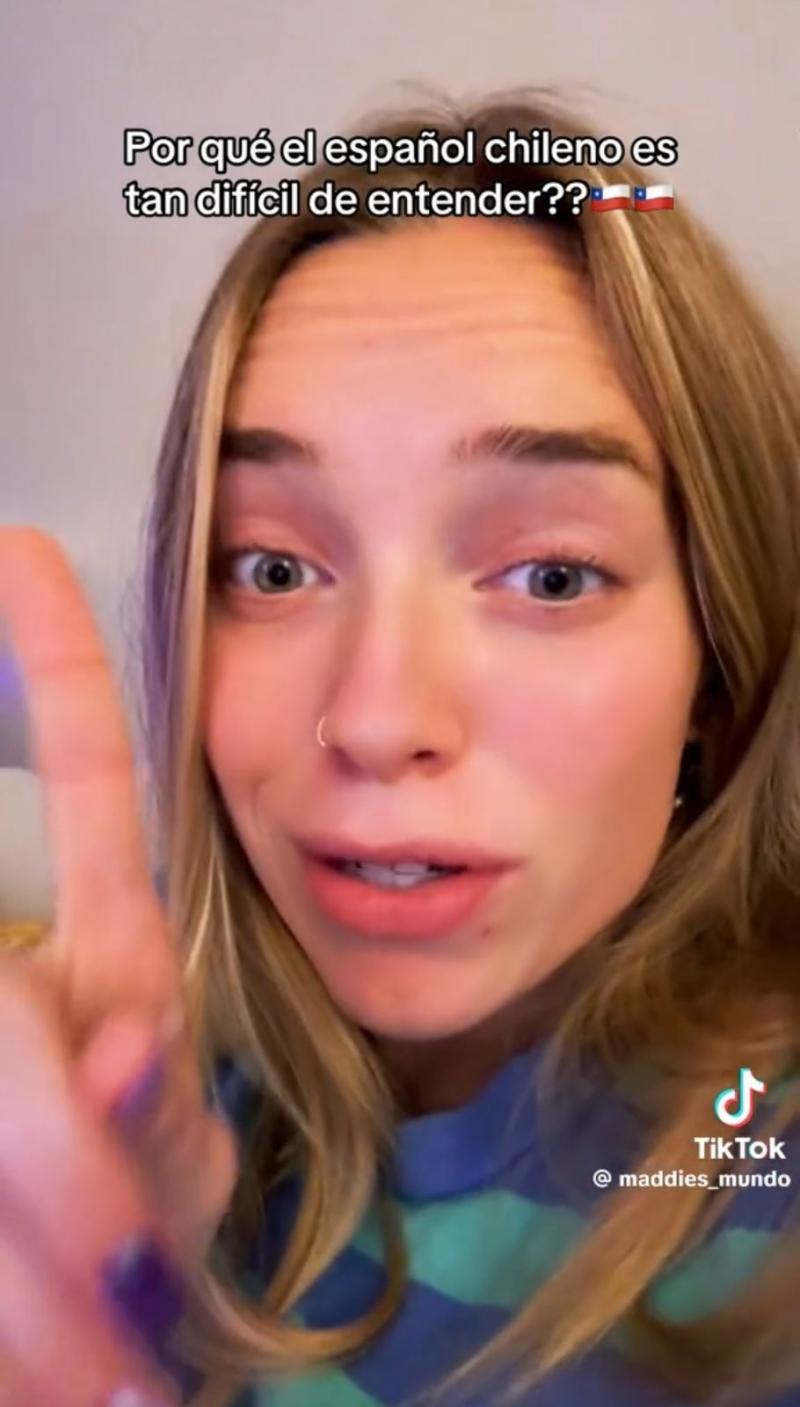 TikTok - Maddie Jackson alaba la forma de hablar de los chilenos
