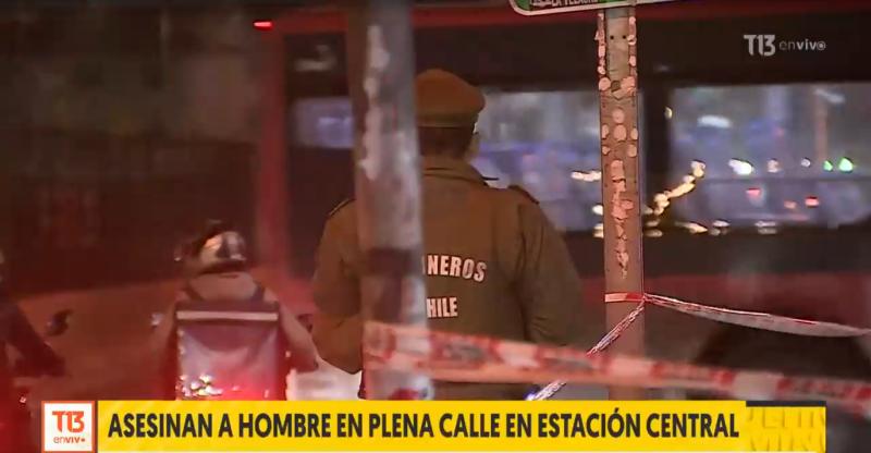 Asesinan a hombre en plena calle en Estación Central