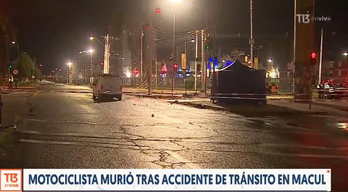 Motociclista murió tras accidente de tránsito en Macul