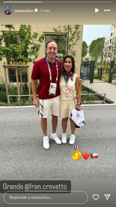 El saludo dorado de Nicolás Massú a Francisca Crovetto tras su triunfo en París 2024