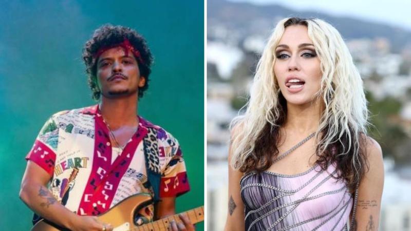 Instagram y AFP - Brunos Mars y Miley Cyrus