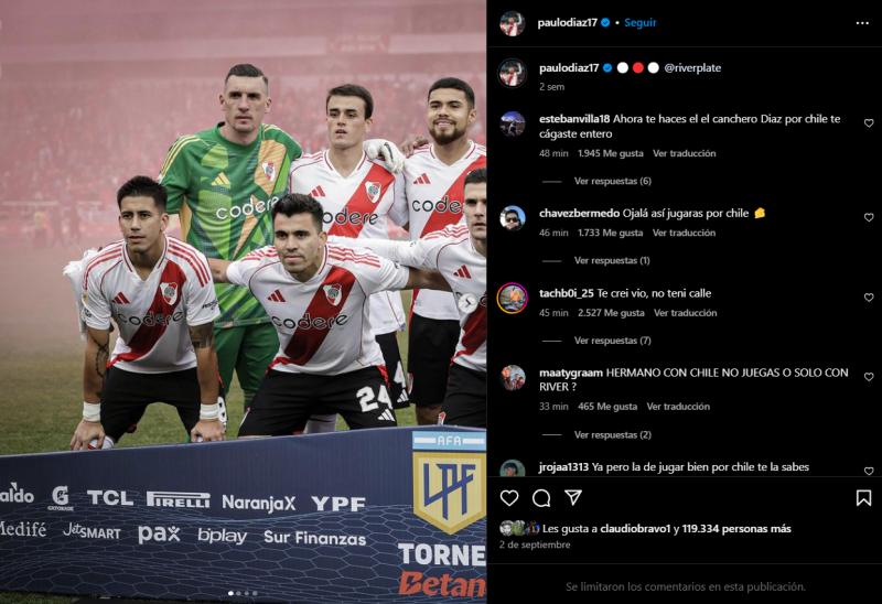 Paulo Díaz limitó los comentarios en sus publicaciones de Instagram - Créditos: Captura