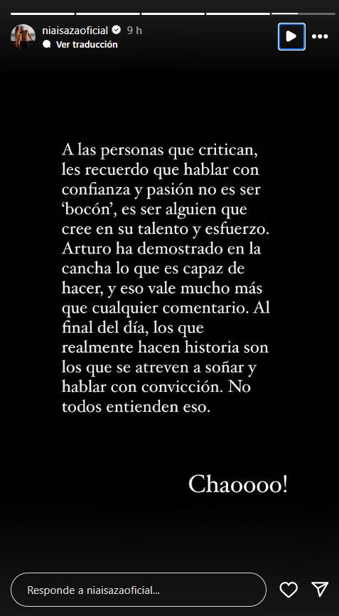 Sonia Isaza defiende a Vidal 3 - Créditos: @niaisazaoficial