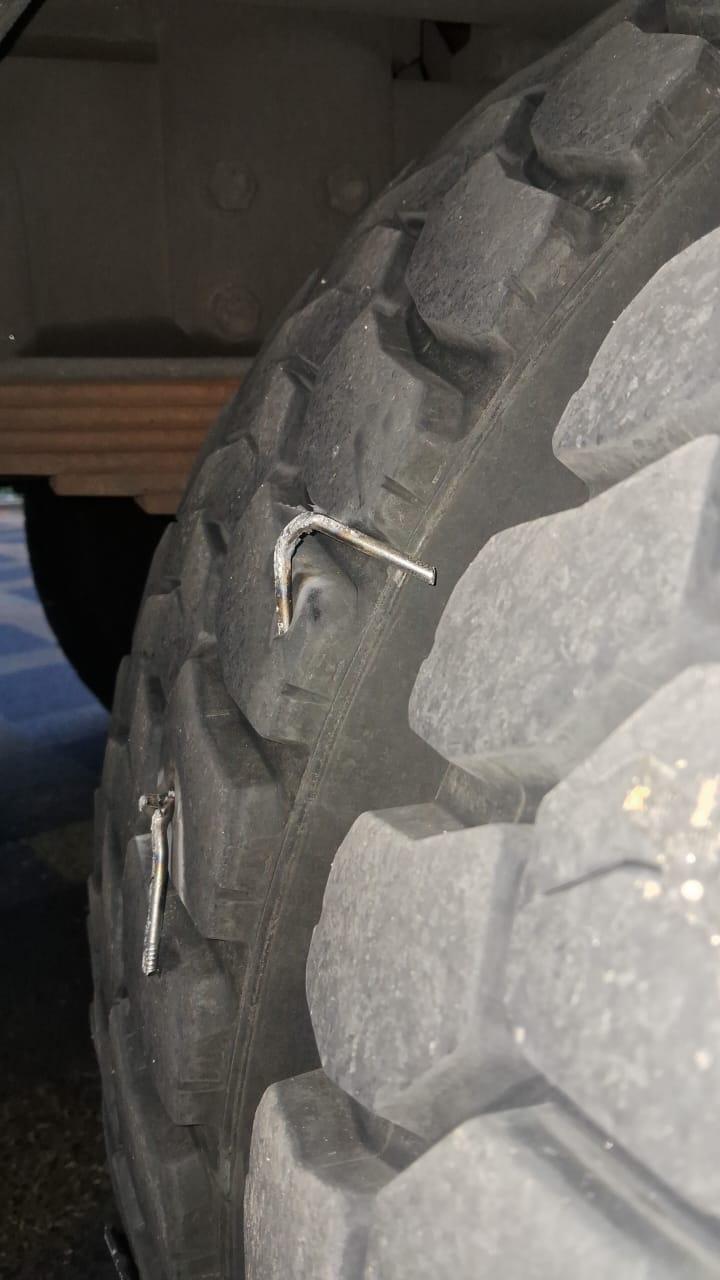 Miguelitos en carro de bomberos que trabajaba en Meiggs