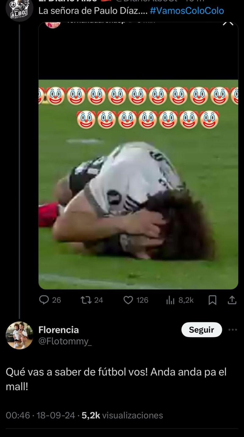 Esposa de Maxi Falcón reaccionó a la publicación de la esposa de Paulo Díaz - Créditos: Captura X