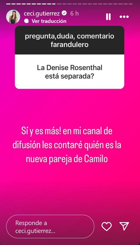 Instagram - Aseguran que Denise Rosenthal habría terminado su relación con Camilo Zicavo