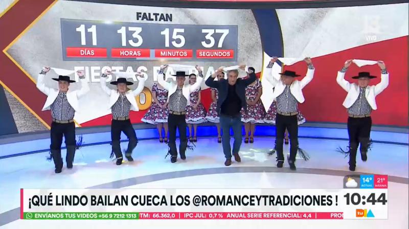 Canal 13 - José Luis Repenning bailando cueca