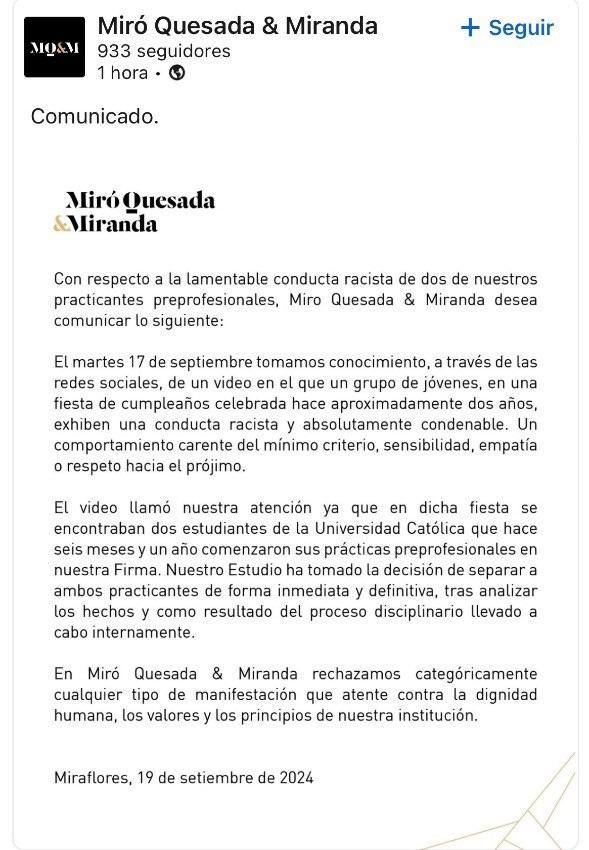 Linkedin - Polémica en Perú: Universitario hicieron torta con la cara de George Floyd y fueron denunciados por el gobierno