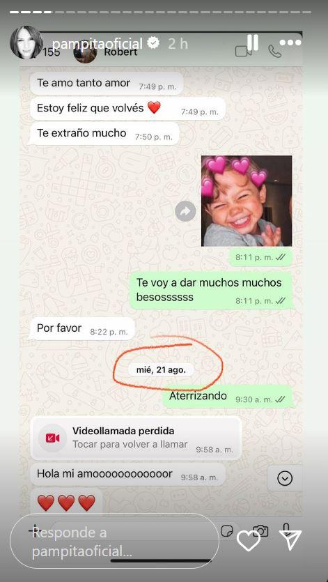 Lo que dicen los chats que publicó Pampita tras su separación