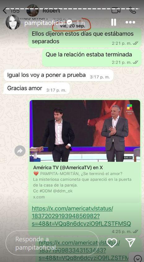 Lo que dicen los chats que publicó Pampita tras su separación