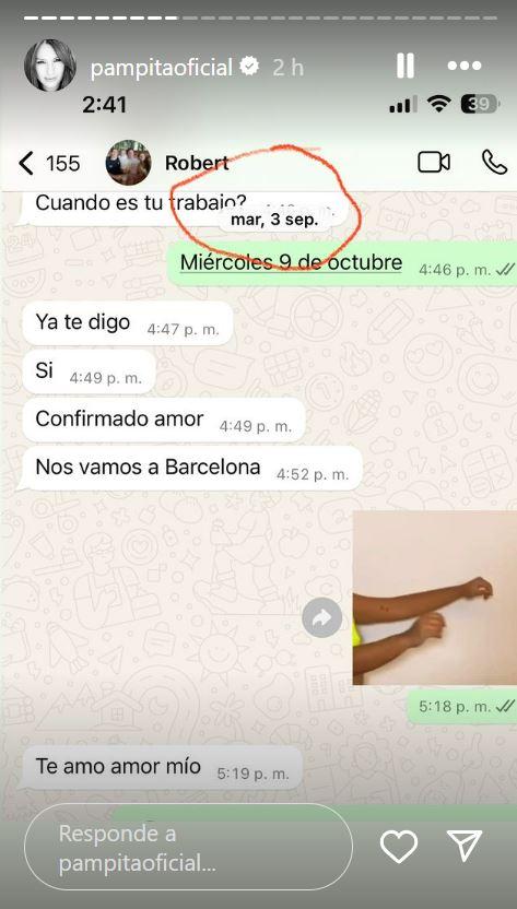 Lo que dicen los chats que publicó Pampita tras su separación