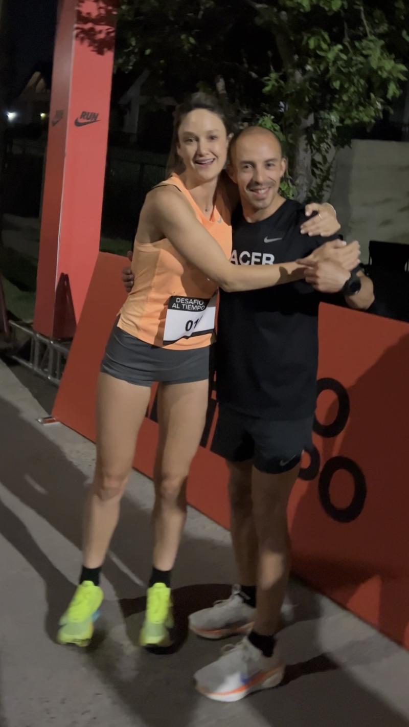 Andy y Hernán antes de comenzar los 15 km por ciudad.