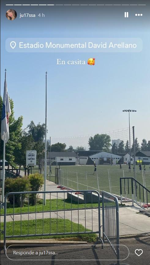 La hermana de Cristóbal Campos visitó el Estadio Monumental para recibir ayuda de Colo Colo - Créditos: Captura Instagram @ju17ssa