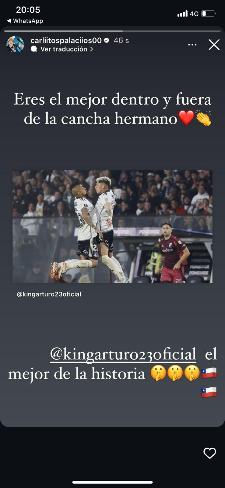 Arturo Vidal defiende a Carlos Palacios tras salida de La Roja - Créditos: Instagram