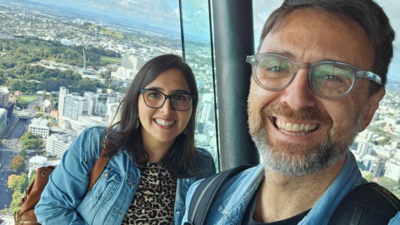 Marcela Céspedes y Marcelo Kiwi en "Siempre hay un chileno"