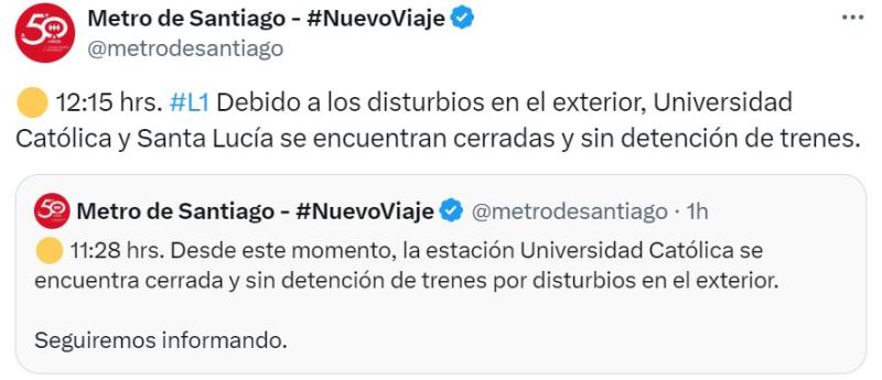 Manifestaciones afuera del Metro