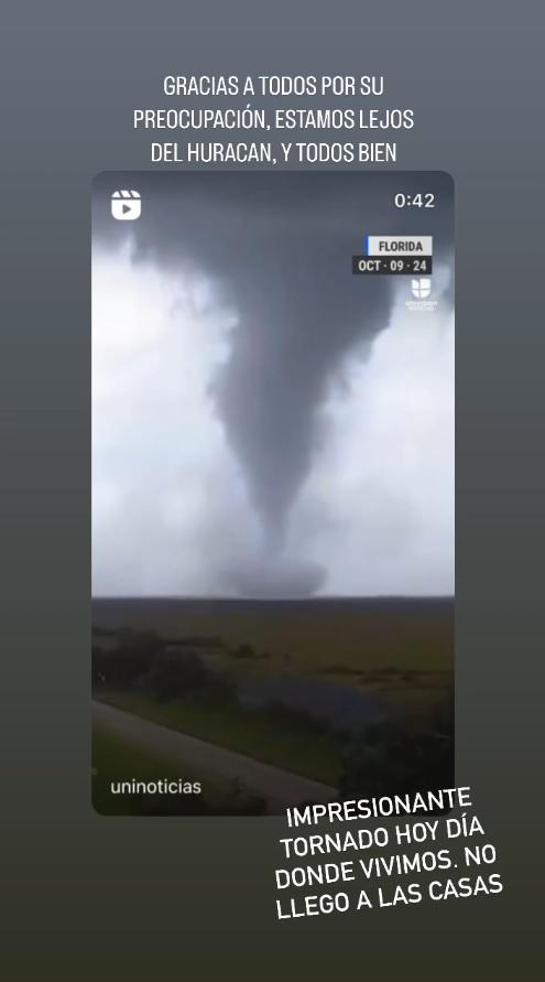 Instagram/marcelavacarezza_ - Rafael Araneda y Marcela Vacarezza vivieron paso del huracán Milton en Florida