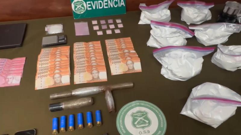 Incautan drogas, armas y más de 11 kilos de cafeína, que sería usada para abultar la droga
