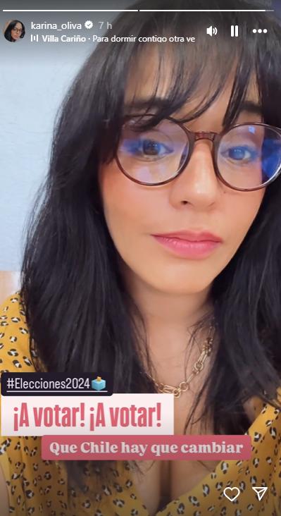 Instagram - Karina Oliva muestra en Instagram que fue vocal de mesa