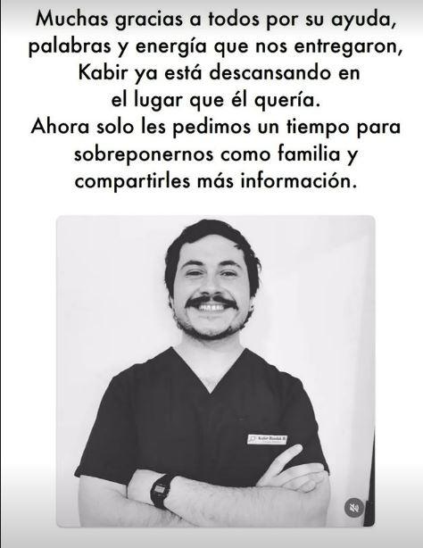 Instagram - La despedida que familiares y cercanos dedicaron al odontólogo Kabir Bandak
