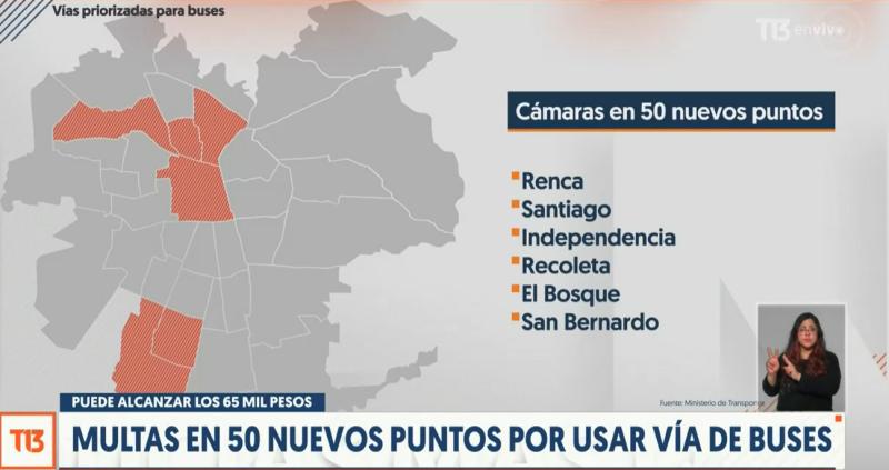 Multas en 50 nuevos puntos por usar vías exclusivas de buses