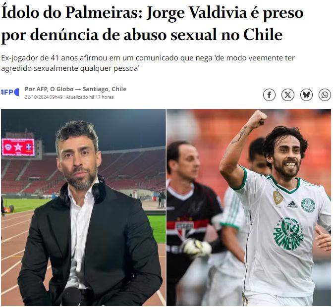 "El ídolo del Palmeiras...": Las portadas de diarios extranjeros tras detención de Jorge Valdivia