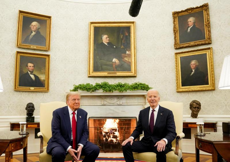 Biden y Trump se reúnen en la Casa Blanca - Reuters