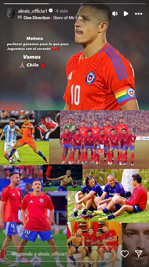 Alexis Sánchez compartió esta emotiva publicación antes del duelo con Venezuela - Créditos: Captura
