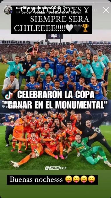 Carlos Palacios vuelve a cargar contra U de Chile - Créditos: Instagram