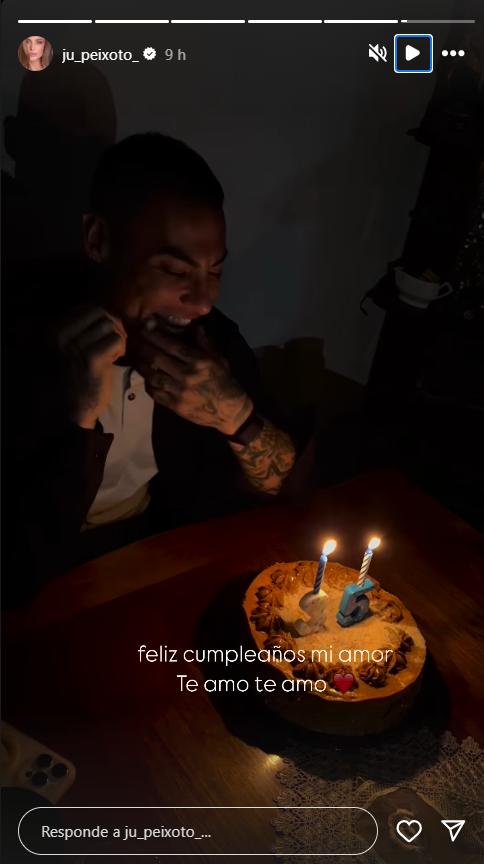 Juliana Peixoto festejó el cumpleaños de Eduardo Vargas - Créditos: Instagram