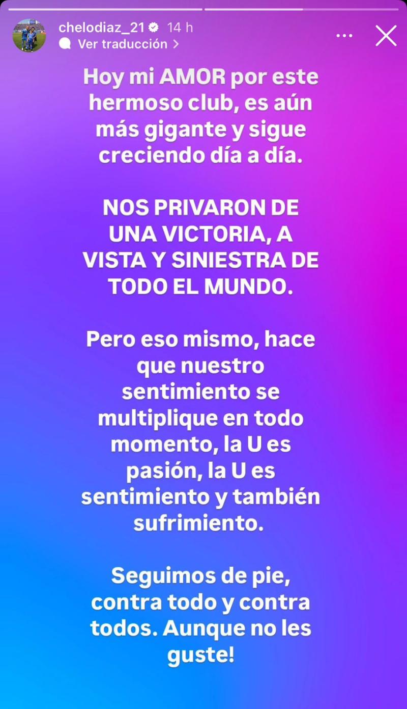 Marcelo Díaz y reclamos de U de Chile - Créditos: @chelodíaz_21