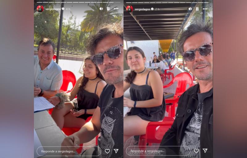 Sergio Lagos junto a su mesa constituida en colegio San Ignacio El Bosque