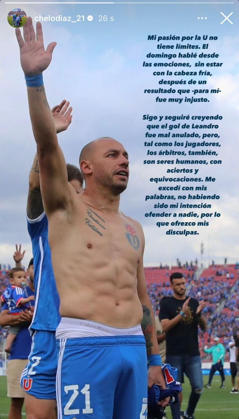 Las disculpas de Marcelo Díaz en redes sociales - Créditos: @chelodiaz_21