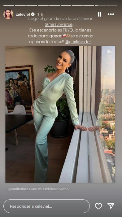 Instagram - El motivador mensaje de Celeste Viel a Emilia Dides por la preliminar de Miss Universo