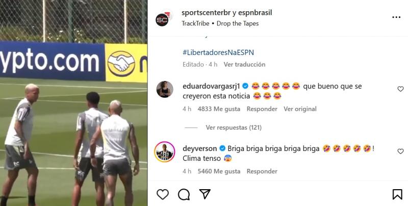 Los mensajes de Eduardo Vargas y Deyverson - Crédito: Instagram