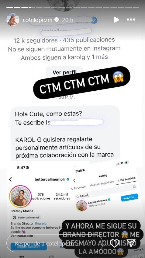 Historia de Coté López - Instagram