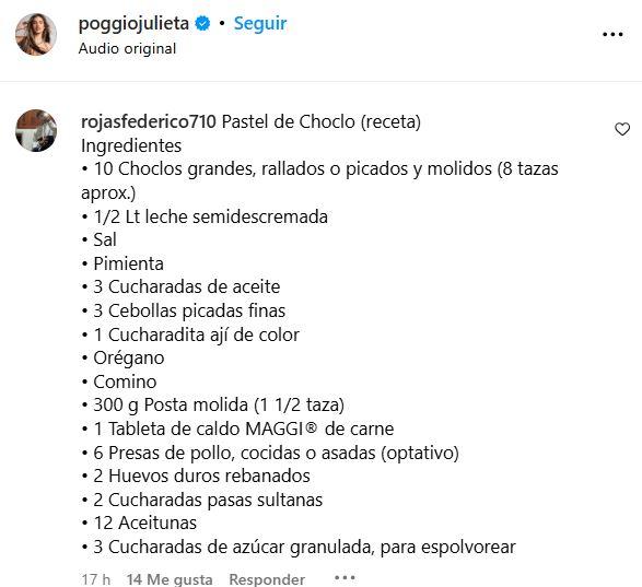 Captura - Recetas de fans de Emilia Dides a influencer argentina