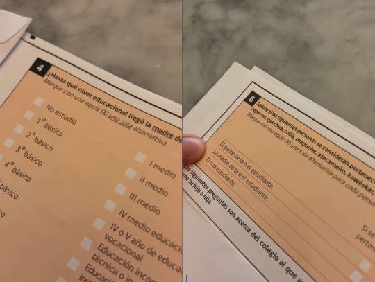 Padres acusan discriminación a la hora de responder cuestionario de apoderados Simce - Instagram dospapasenchile
