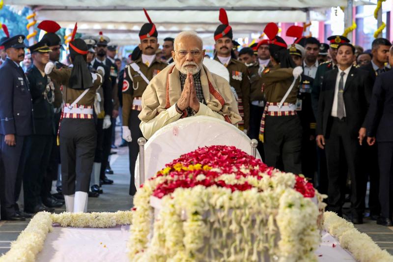 Funeral de Estado del ex primer ministro indio Manmohan Singh - AFP