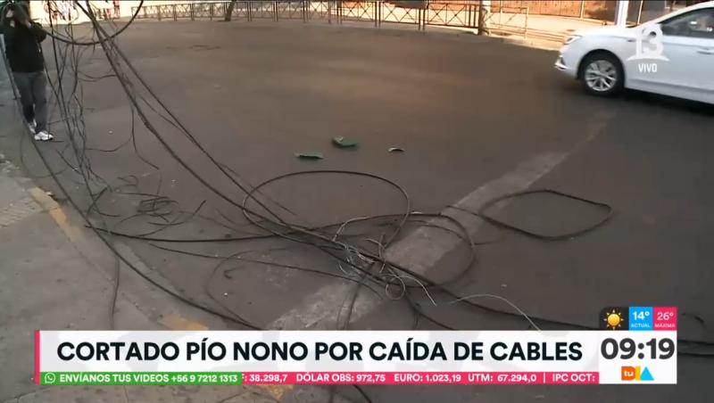 Canal 13 - Cortado Pío Nono por caída de cables