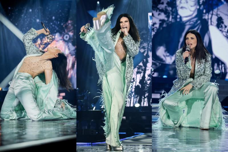 Laura Pausini sufre caída en pleno concierto en Milán - X Laura Pausini