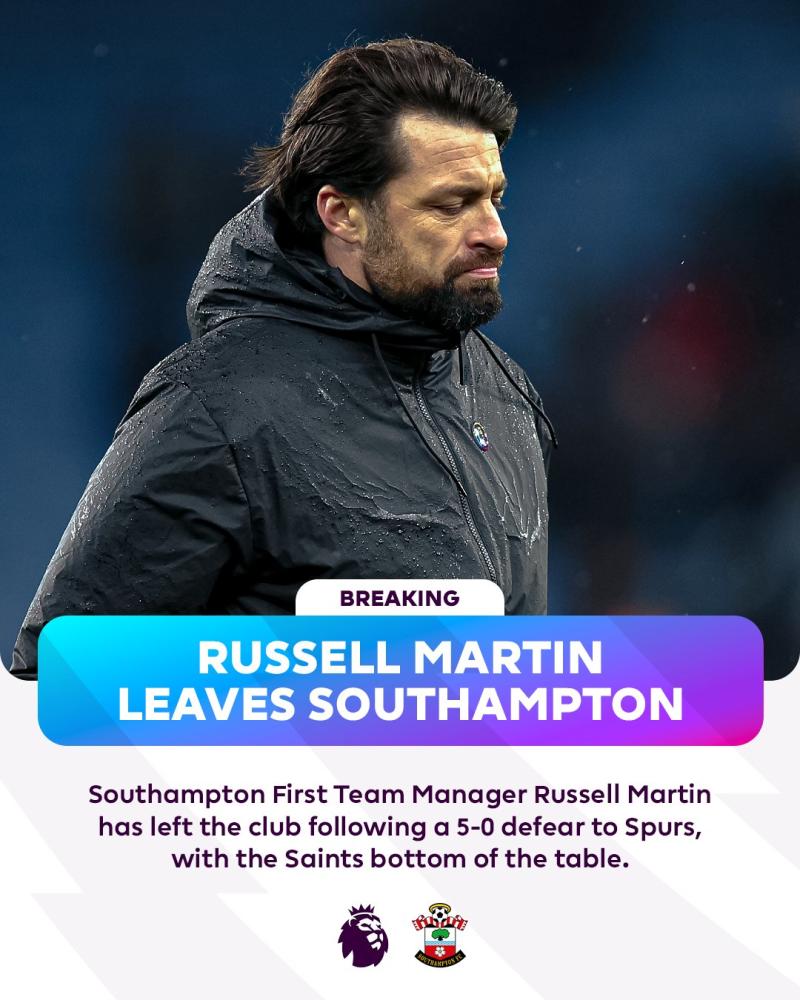 Russel Martin fue despedido de Southampton - Créditos: Premier League.