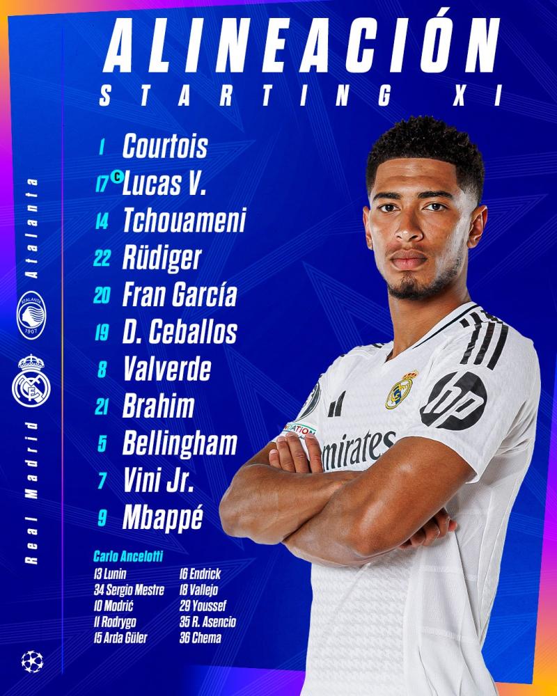 La formación Merengue - Créditos: Real Madrid.