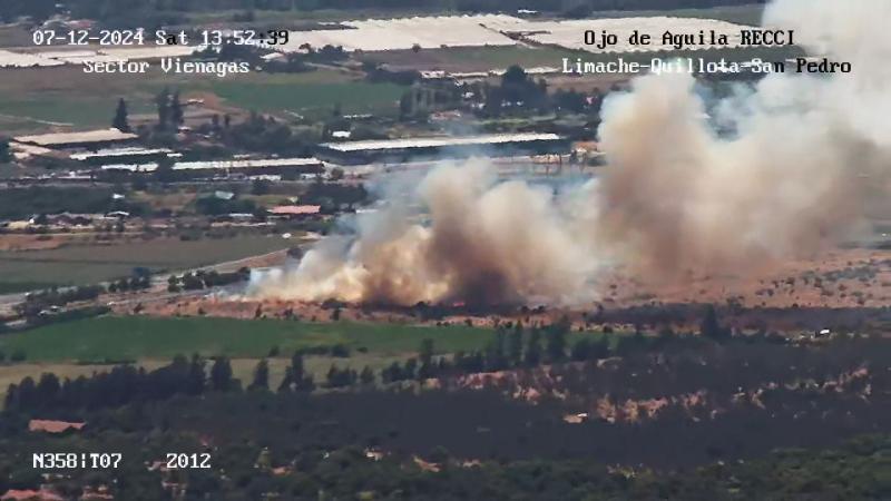 Incendio forestal en Quillota