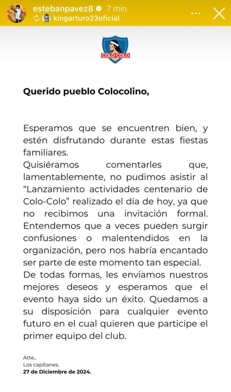 Instagram - Arturo Vidal y Esteban Pavez