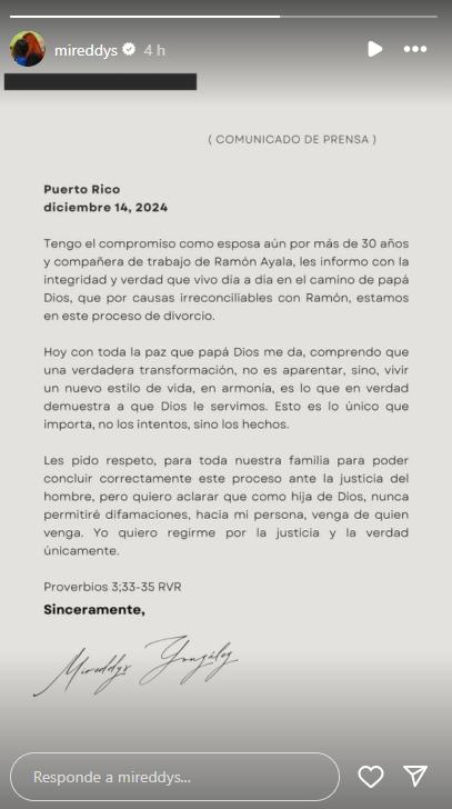 Instagram @Mireddys - Daddy Yankee demanda a su esposa