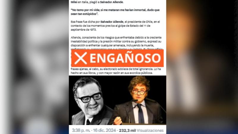 Milei no plagió una frase de Allende