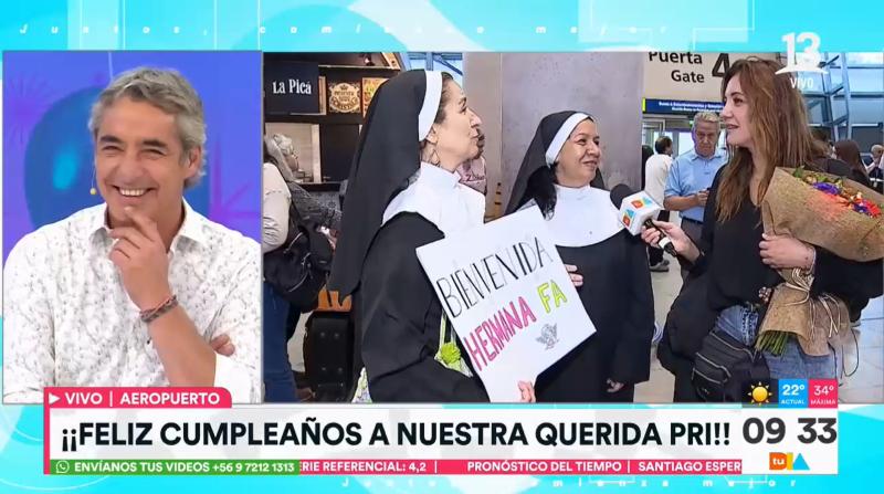 Canal 13 - Hermanas se vistieron de religiosas en aeropuerto de Santiago