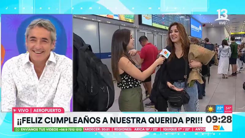 Canal 13 - Priscilla Vargas llegó a Chile